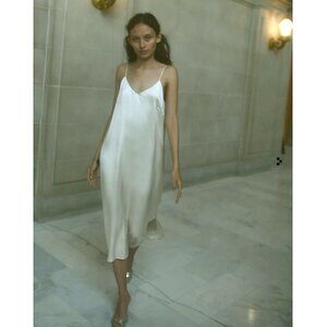 KAMPERETT Sade Silk Charmeuse Midi Slip Dress Lined